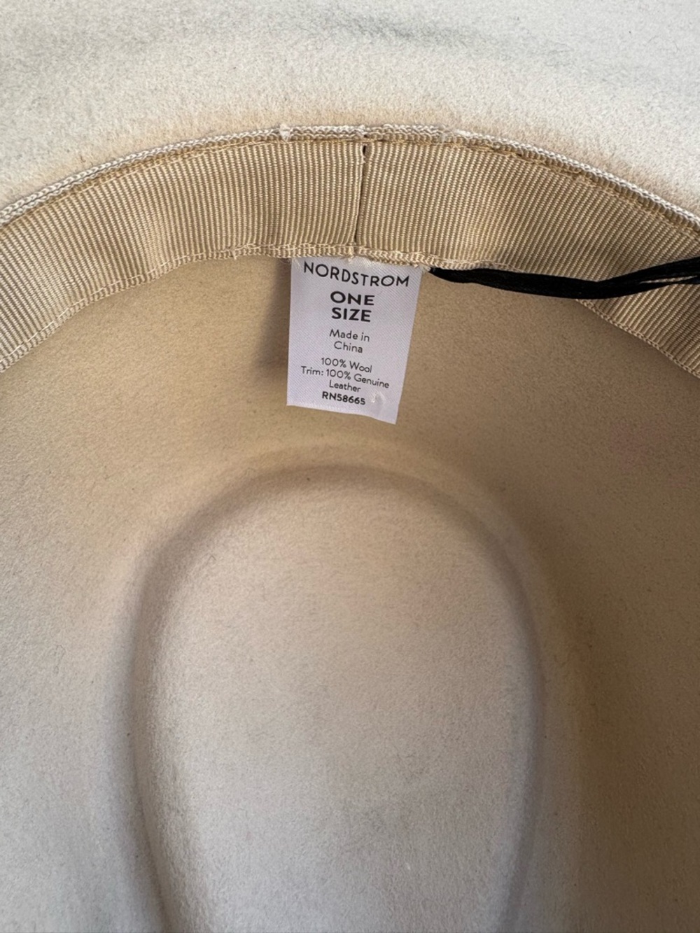 Nordstrom Tan Wide-Brim Wool Felt adjustable Panama Hat - Picture 3 of 4